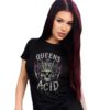 Black "Queen of Acid" Skull Crown T-Shirt